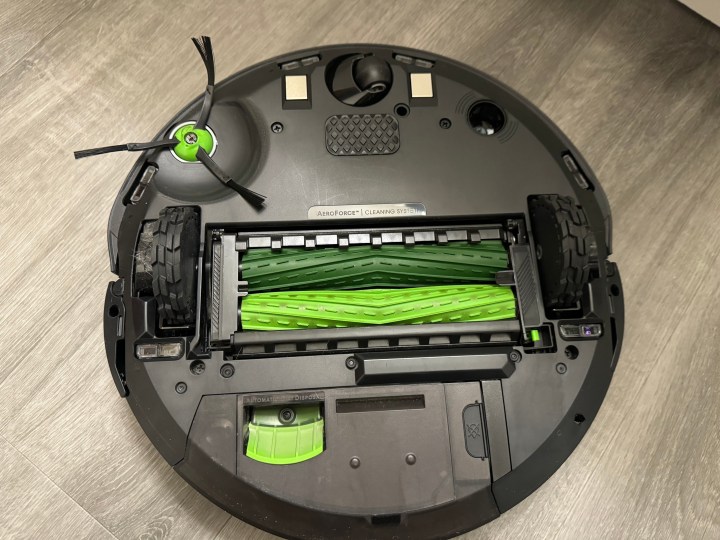 The underside of the Roomba Combo j9+ robot vacuum and mop.