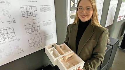 Isabell Sehorsch (25) studiert Innenarchitektur. Sie hat eine altersgerechte Wohnung für ein Ehepaar entworfen und damit den ersten Preis gewonnen.