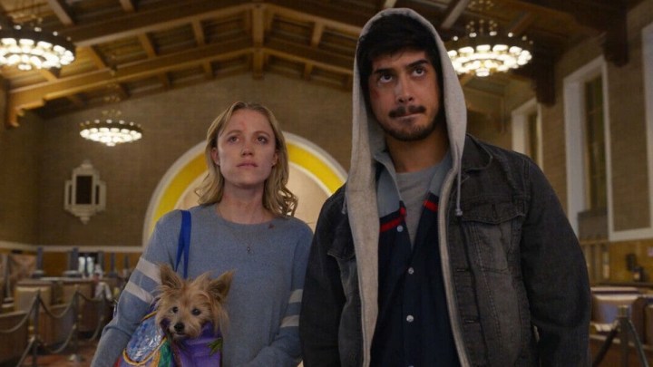 Maika Monroe and Avan Jogia in The Stranger.