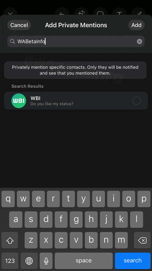 WhatsApp PRIVATE MENTIONS FEATURE STATUS UPDATES IOS