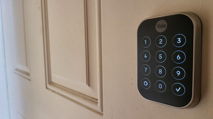 The Yale Assure Lock 2 installed on the outside of a door.