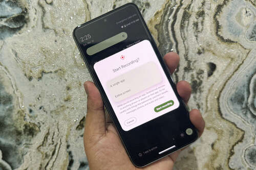 Partial screen recording in Android 15.