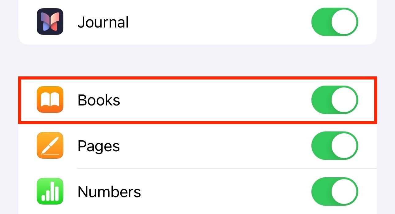 Allowing Books to use iCloud on an iPhone.