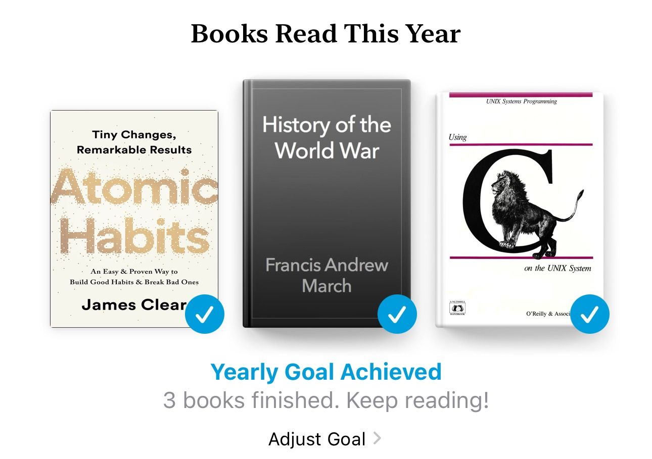 Books Read This Year section in the Apple Books app on iPhone.