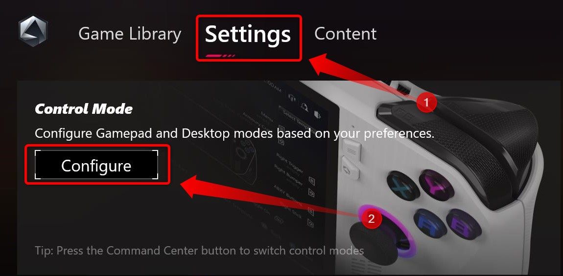 Armoury Crate Settings tab. 