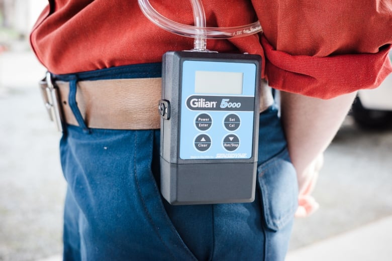 Wildland firefighter wears an assortment of devices that will be used to collect data related to firefighter health and physiology this upcoming fire season in B.C.