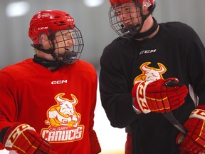 The AJHL Calgary Canucks practice at Max Bell arena for the upcoming finals in Calgary