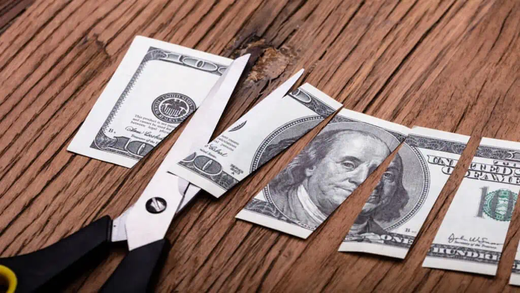 cut up money