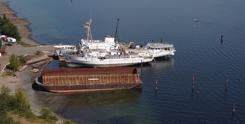 Vessels docked at Deep Water Recovery operation on Aug. 15, 2022