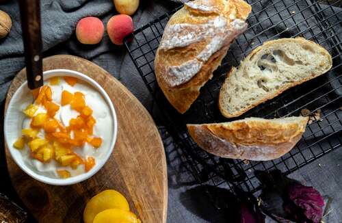 Yogurt with sourdough bread