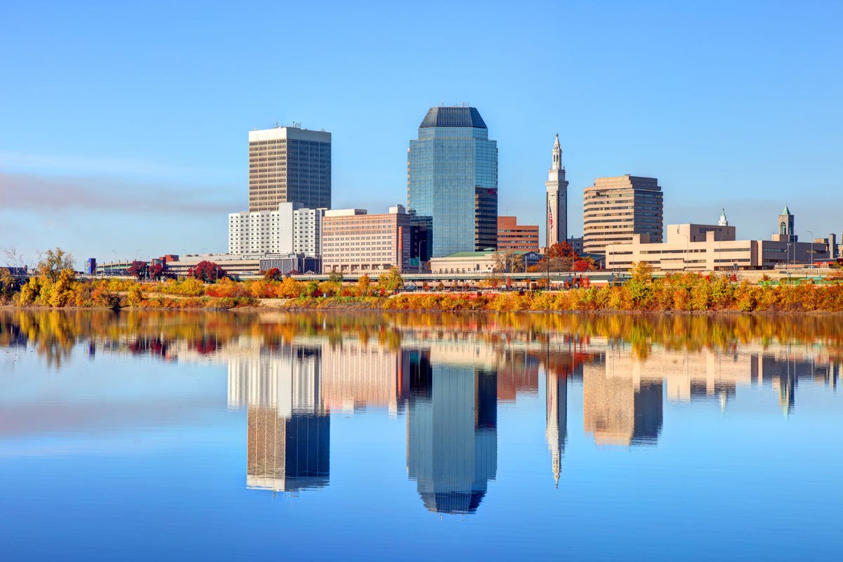 View of Springfield, Massachusetts from the Connecticut River