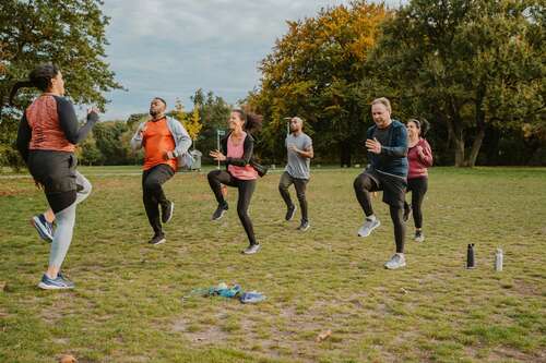 outdoor group fitness class