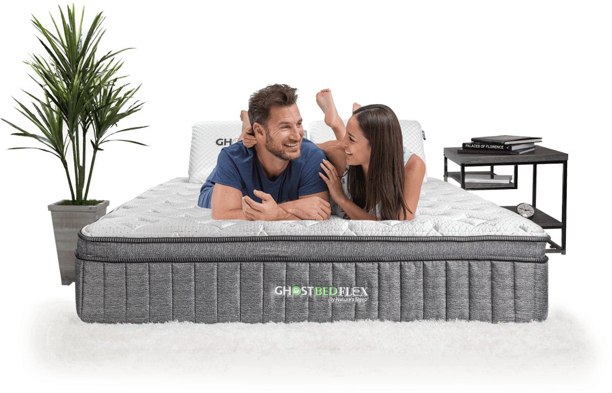 an overview of the GhostBed Flex mattress in action