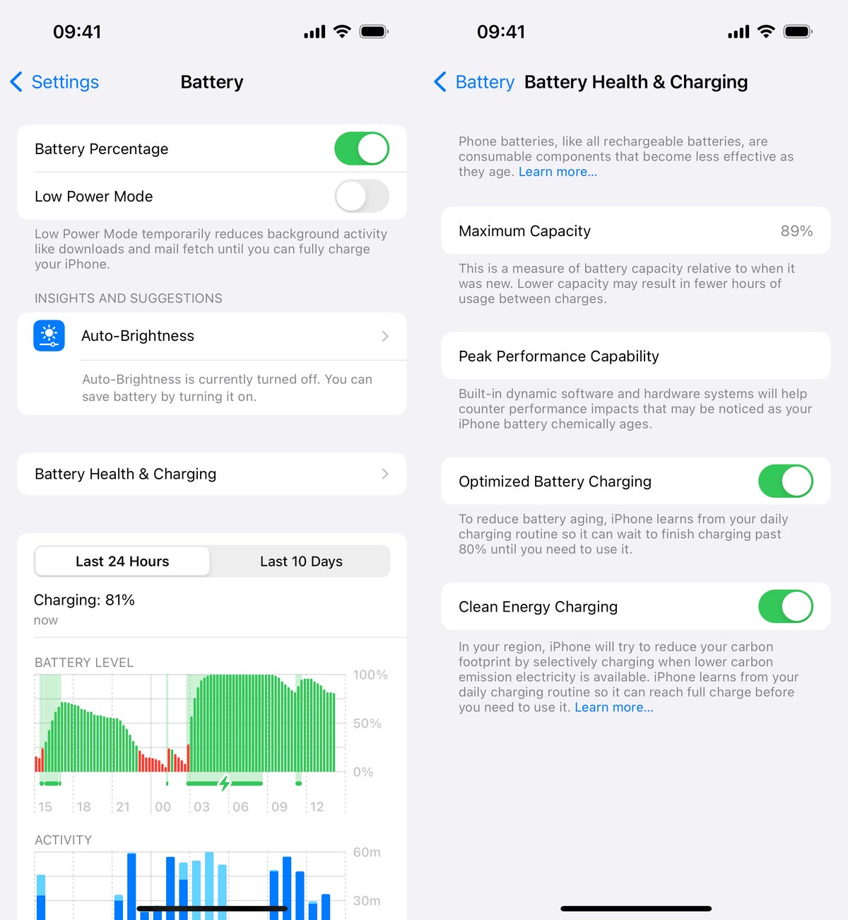 Setting on the iPhone to optimize battery charging