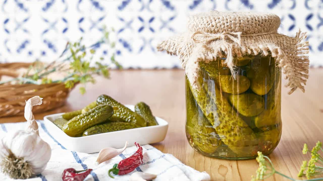 pickles in a jar