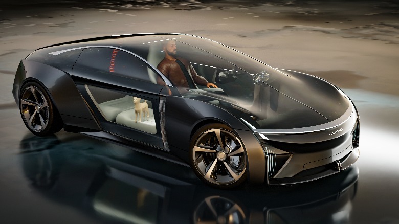 Lucid coupe concept with dog on board