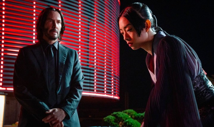 John looks at Akira in "John Wick: Chapter 4."