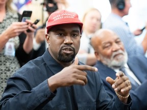 Kanye West visits then U.S. President Donald Trump in the Oval Office in Washington, D.C., in 2018.