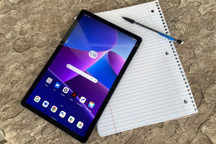 The Lenovo Tab M10 Plus (Gen 3) tablet.