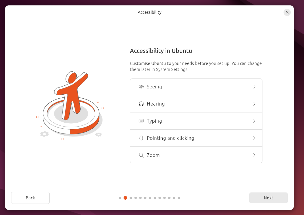 The Ubuntu 24.04 Installer Accessibility screen