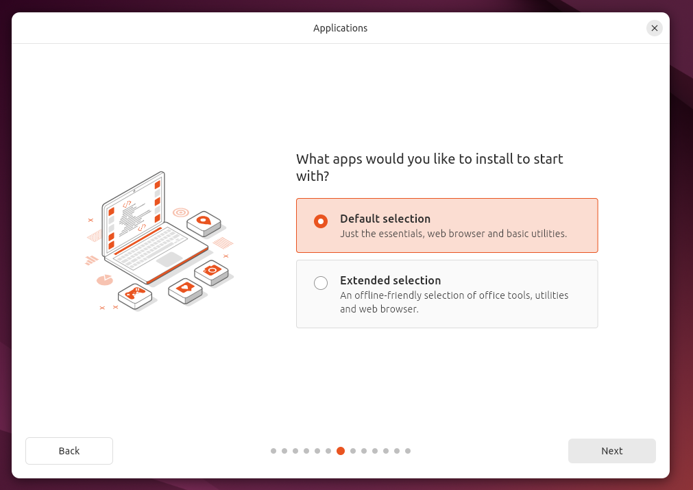 The Ubuntu 24.04 installer Applications screen