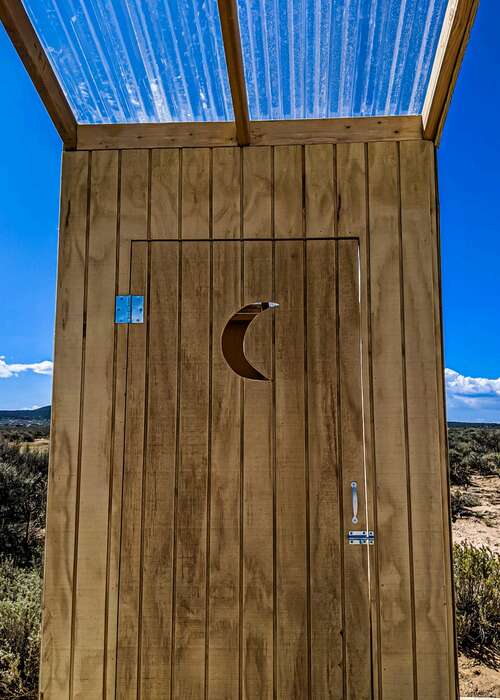 An outhouse.