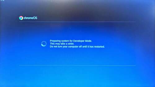 Chromebook preparing for Developer Mode