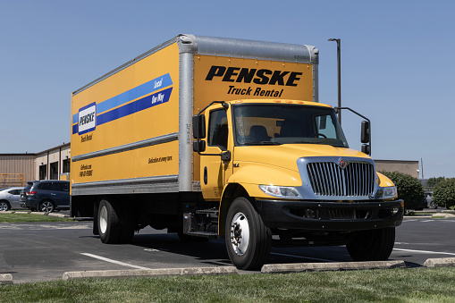 Penske Truck Leasing location. Penske leases trucks, owns racing teams and auto dealerships.