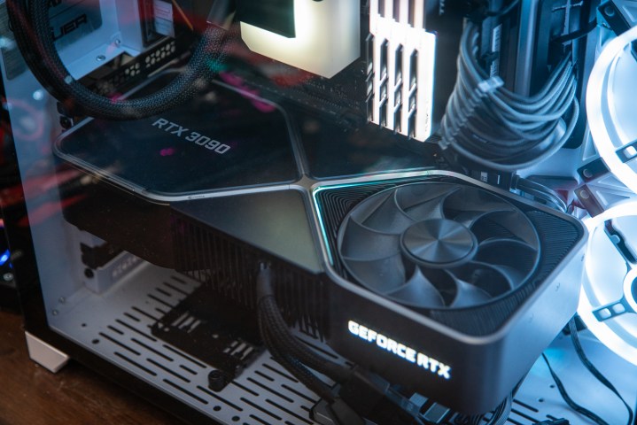 RTX 3090 installed inside a gaming PC.