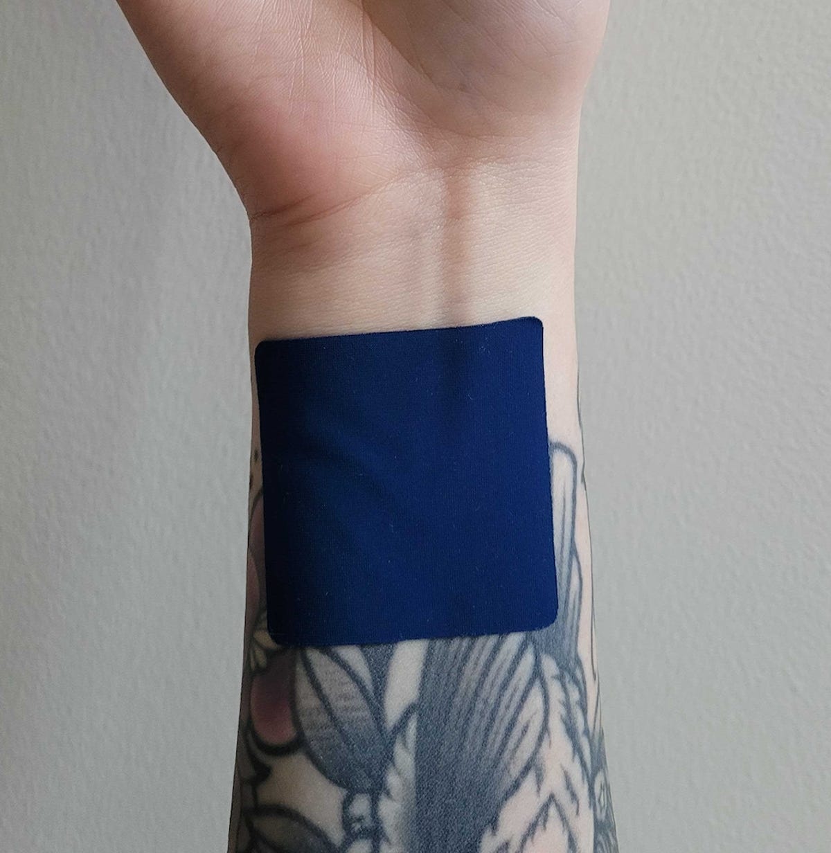 Fleur Marche sleep patch on the wrist