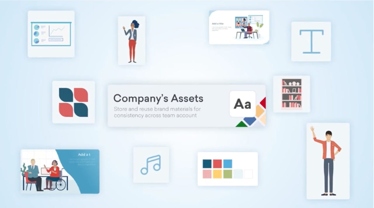 A still from a promo video of Vyond's new brand management tools