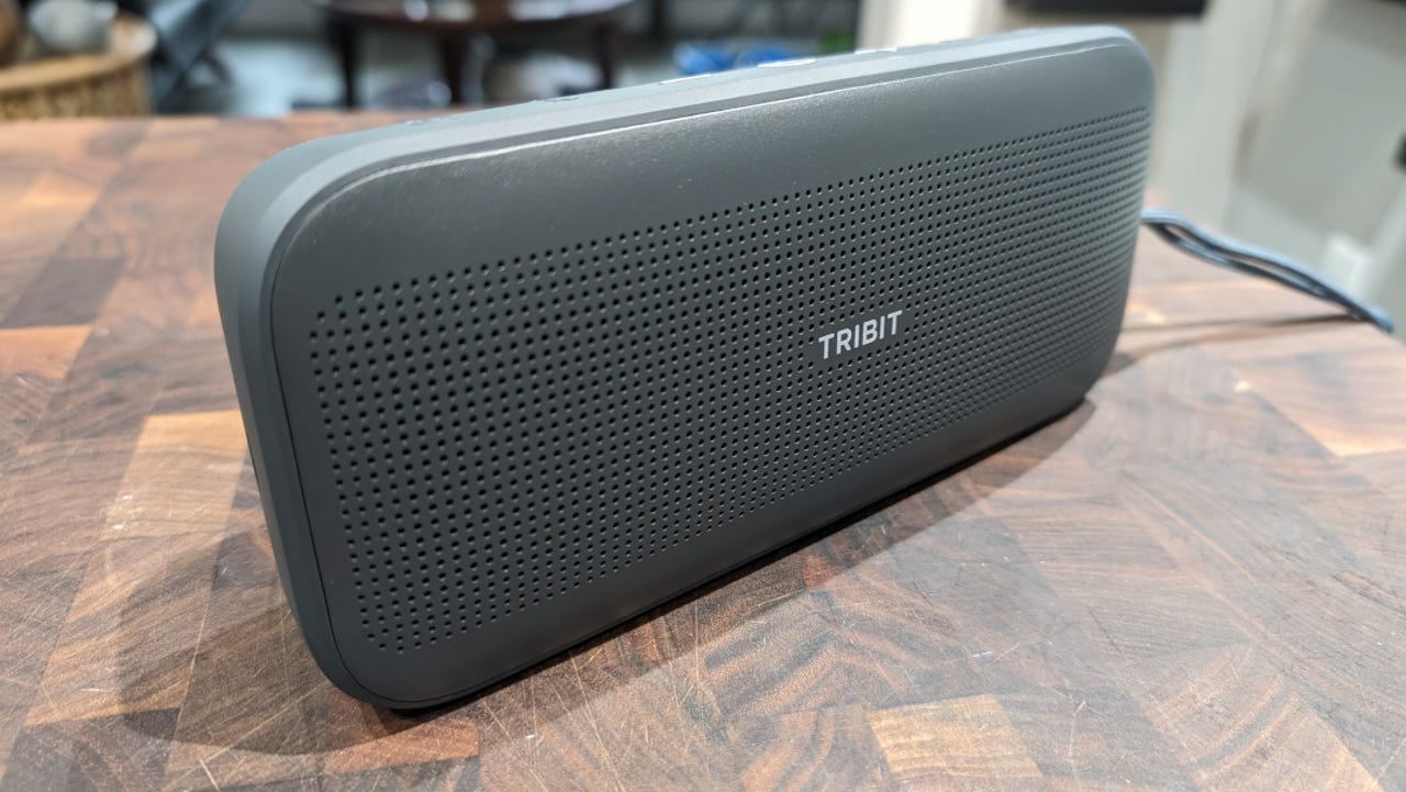 The Tribit StormBox Flow Bluetooth speaker.