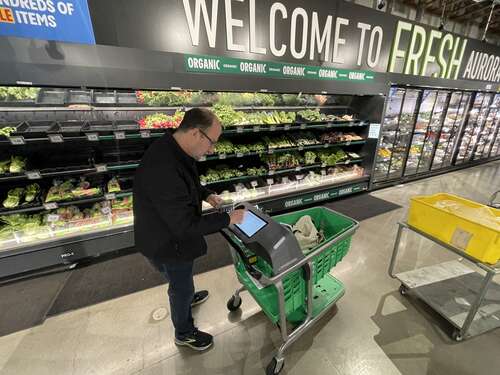 Shopping with the Amazon Dash cart.