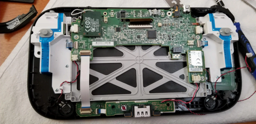 The inner workings of the Wii U GamePad mainboard.