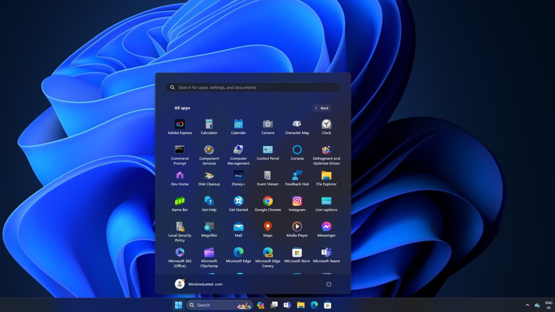 Windows 11 start menu grid layout