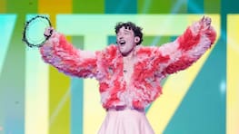 MALMO, SWEDEN - MAY 11: Nemo from Switzerland, winner of the Eurovision Song Contest, on stage after The Eurovision Song Contest 2024 Grand Final at Malmö Arena on May 11, 2024 in Malmo, Sweden. (Photo by Martin Sylvest Andersen/Getty Images)