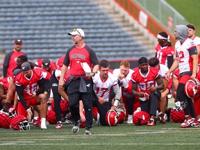 Dave Dickenson at Calgary Stampeders camp