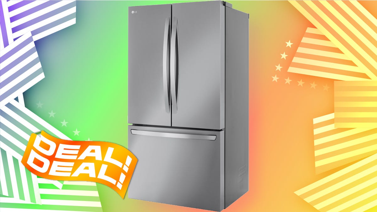 The LG 26.5 Cu. Ft. French Door Counter-Depth Smart Refrigerator is displayed next to the word 