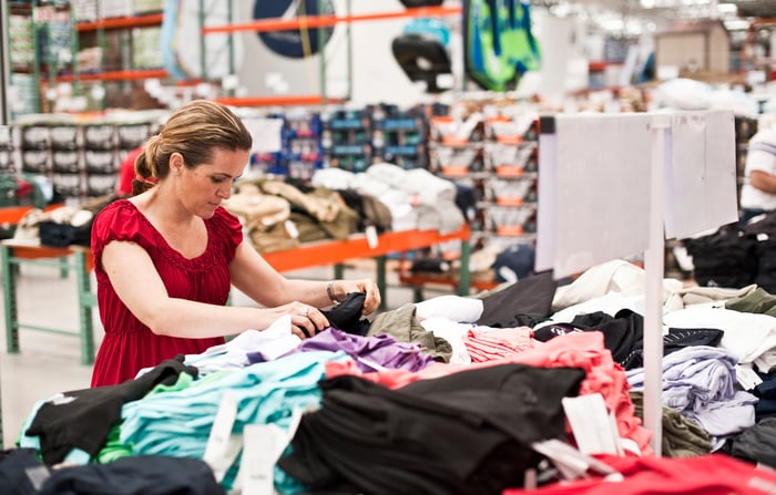 A person shopping at a big box retailer