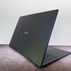 LG Gram 17's matte black lid at an angle