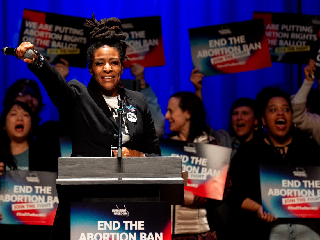 The Rev. Love Holt kicks off a rally in St. Louis in February to gather signatures for the Missouri constitutional amendment that would legalize abortion up until fetal viability.