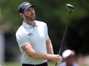 Grayson Murray of the United States hits a tee shot