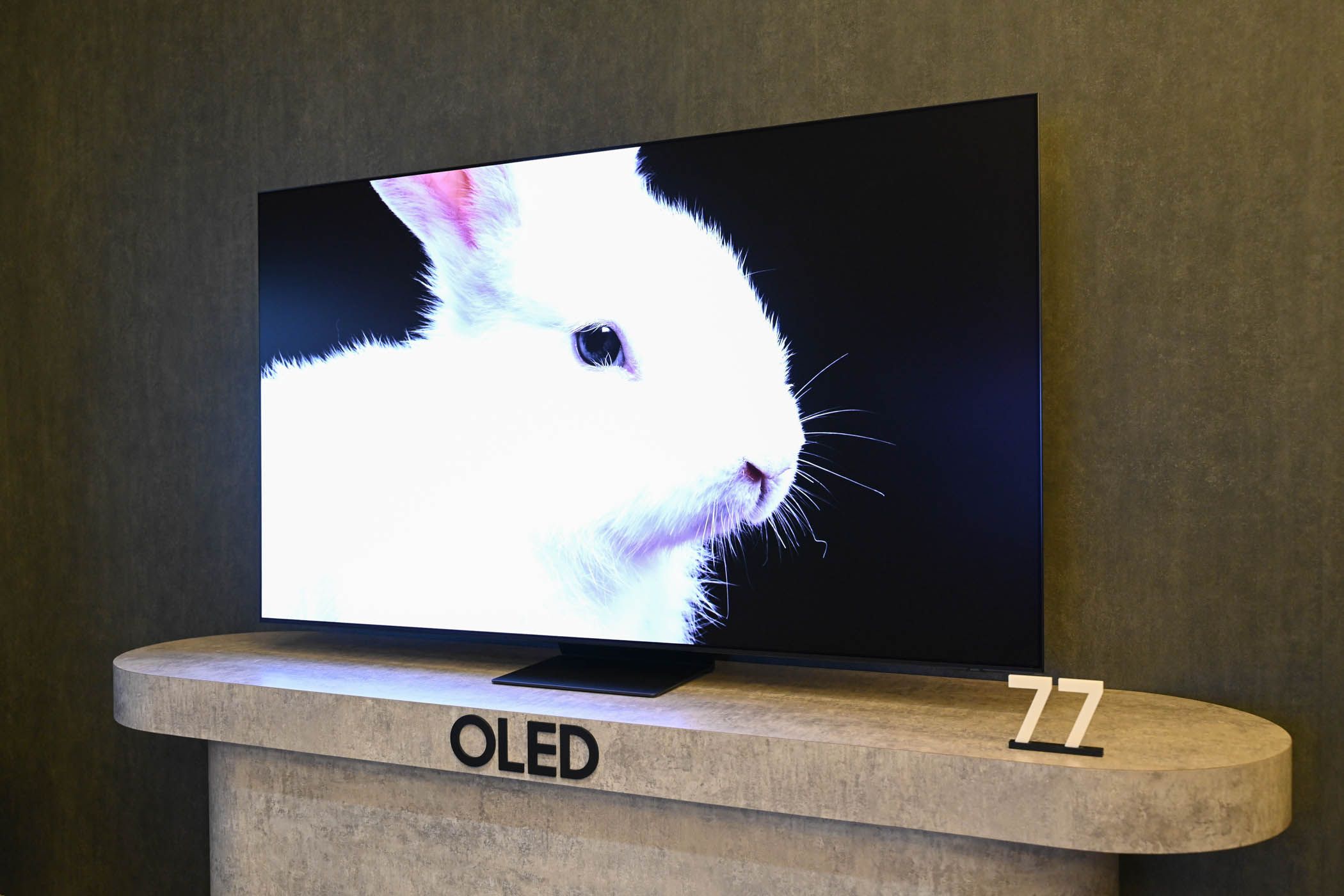 A 77 Inch Samsung OLED TV at CES 2024.