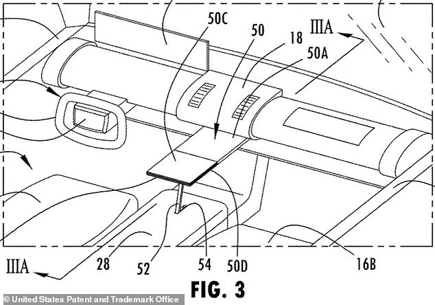 The application also shows an extending section from the centre console with a single table leg for stability when occupants are leaning on the worktop or placing heavy items on it