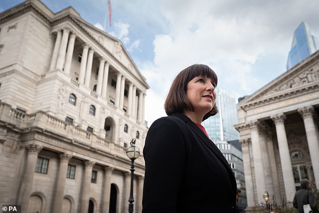 Sir Keir Starmer’s financial lieutenant Rachel Reeves (pictured outside the Bank of England) has gone out of her way to appease middle-class voters