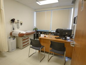 An empty examination room.