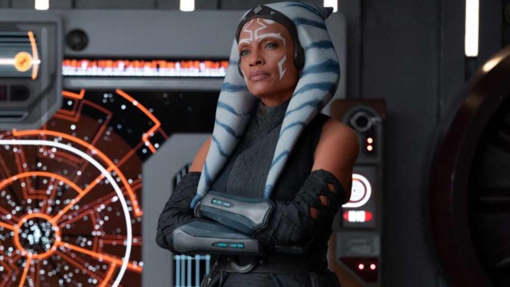 Rosario Dawson as Ahsoka Tano aboard her shuttle in "Ahsoka."