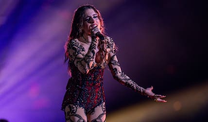 Angelina Mango aus Italien mit dem Titel "La noia" auf der Bühne des Eurovision Song Contest (ESC) 2024 bei den Proben für das zweite Halbfinale.