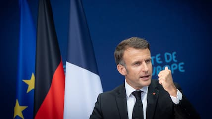 Frankreichs Präsident Emmanuel Macron forderte bei seiner Rede in Dresden eine eigenständigere Verteidigungspolitik Europas.