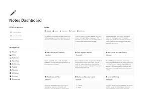 Notion notes dashboard templates.